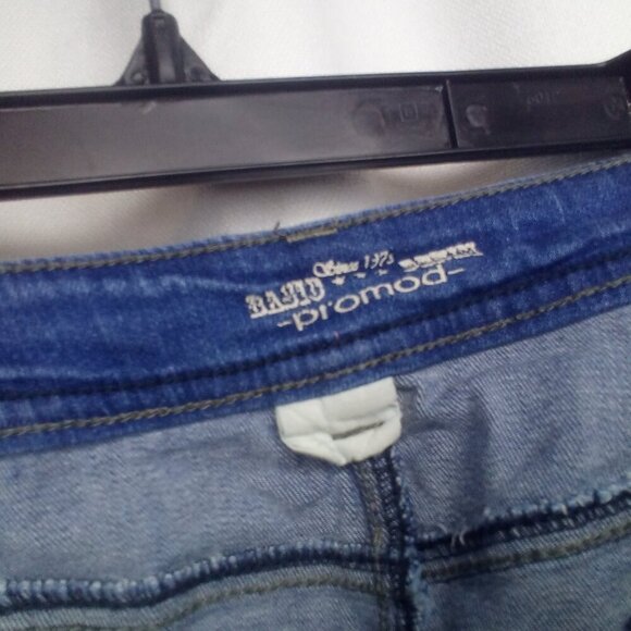 Promod Denim Skirt 16 Women Short Stretch Pockets Blue - Picture 5 of 16